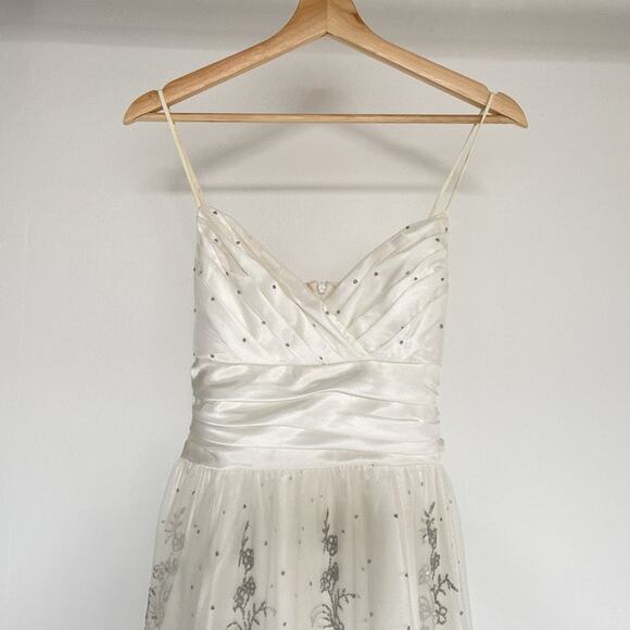 Vtg Y2K City Triangles White Sparkly Babydoll Dress Sz 7 Formal Prom Homecoming - Picture 3 of 8